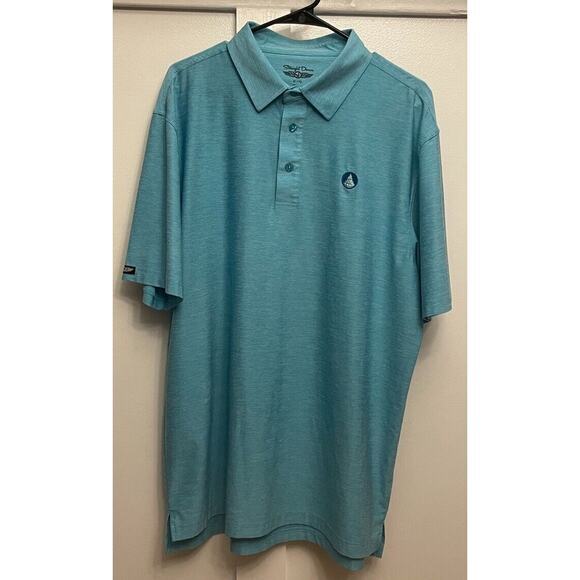 Polo Golf Other - Straight Down Performance Golf Polo Heathered Blue Mens‎ Size XL